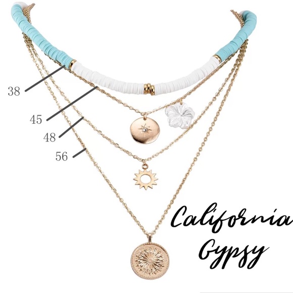 Beach charm bohemian layered necklace - Picture 3 of 7